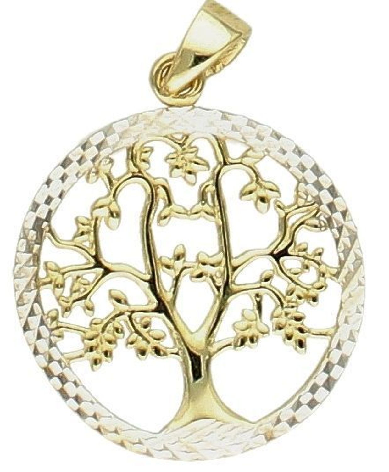 Złota zawieszka 375 drzewko szczęścia z białym złotem ZA 7015 375. Złota zawieszka damska. Złota zawieszka drzewko szczęścia próby 375. Złota zawieszka damska. Wisiorek złoty. Złota zawieszka na prezent (2).jpg